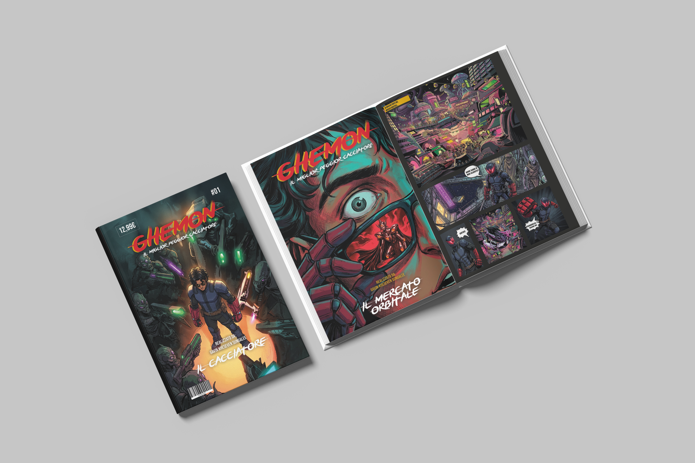 Ghemon – mockup fumetto aperto